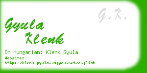 gyula klenk business card